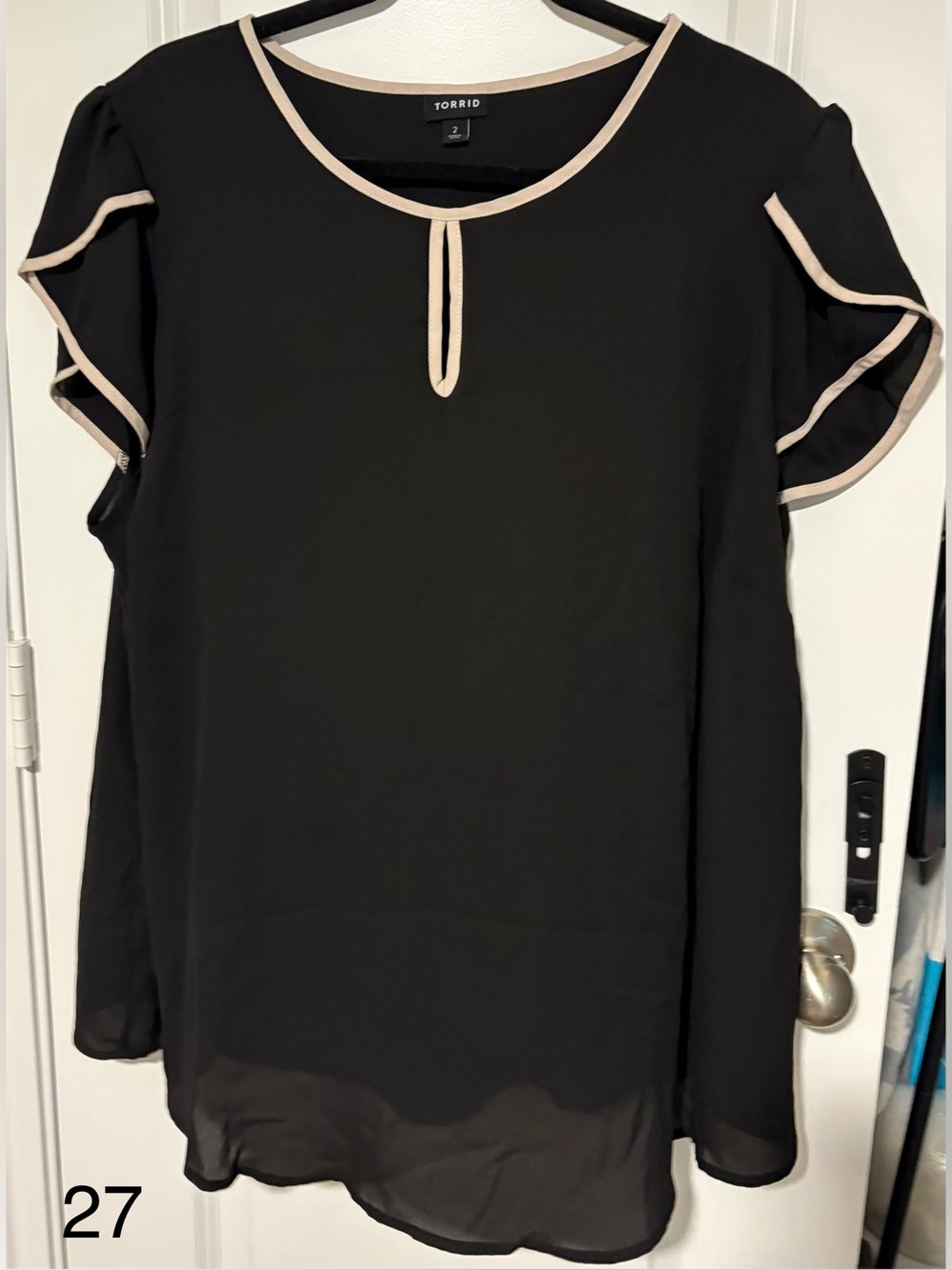 torrid Black Tunic with Cream Trim